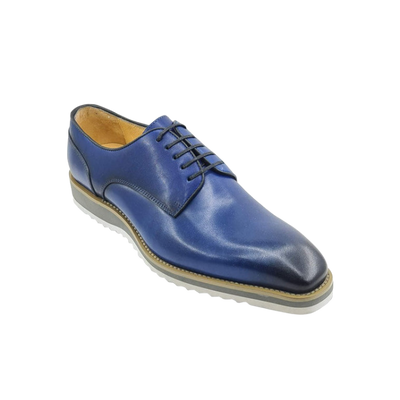 Carrucci Blue Men's Lace-Up Casual Shoes Genuine Leather - Design Menswear