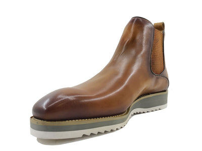 Carrucci Cognac Pull On Men's Boots Casual Design genuine Leather - Design Menswear