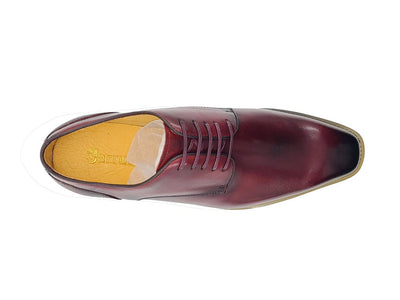Carrucci Burgundy Men's Leather Lace-Up Casual Shoes - Design Menswear