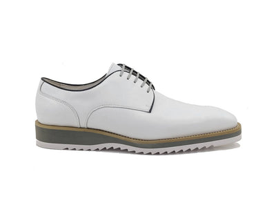 Carrucci White Casual Leather Men's Lace Up Shoes - Design Menswear