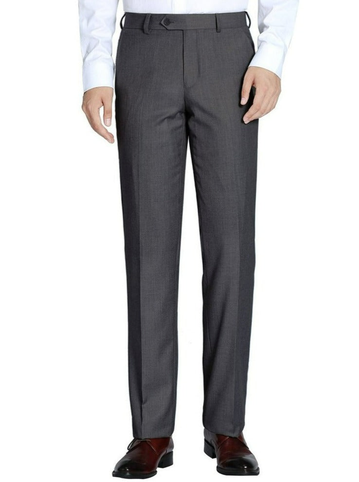 Dark Gray Men's Slim Fit Dress Pants Flat Front by Renoir – DESIGN MENSWEAR