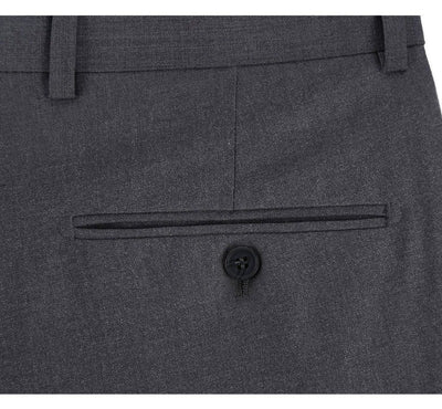 Dark Gray Men's Slim Fit Dress Pants Flat Front by Renoir - Design Menswear