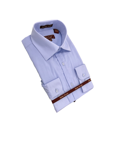 Light blue men's dress shirt spread collar convertible cuff regular fit - Design Menswear