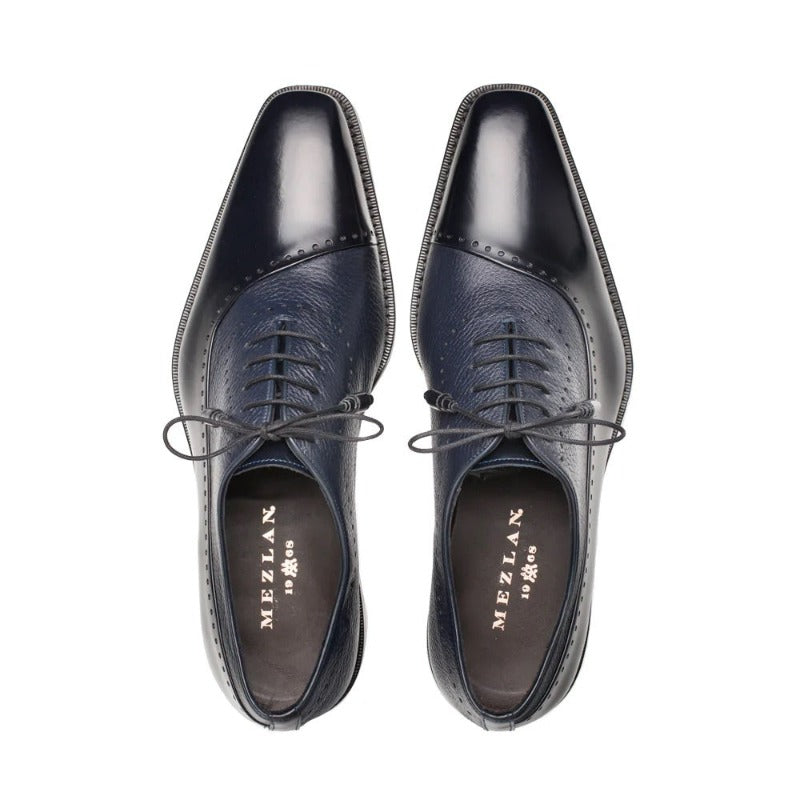 Mezlan Blue Dress Lace-Up Shoes Fashion Oxford – DESIGN MENSWEAR display picture 3
