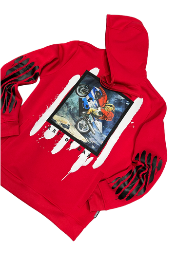 Red Men's Graphic Hoodies Heavy Blend Rebel Minds Regular Fit - Design Menswear
