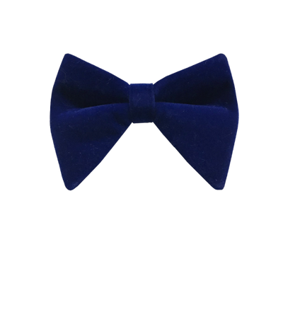 Royal blue men's velvet bowtie and pocket square - Design Menswear