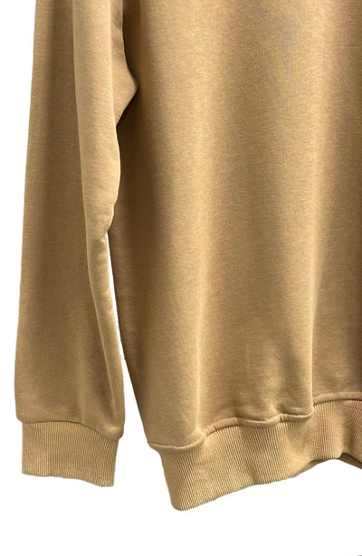 Men's Tan Sweatshirt light Blende Long Sleeves Crewneck Fleece - Design Menswear