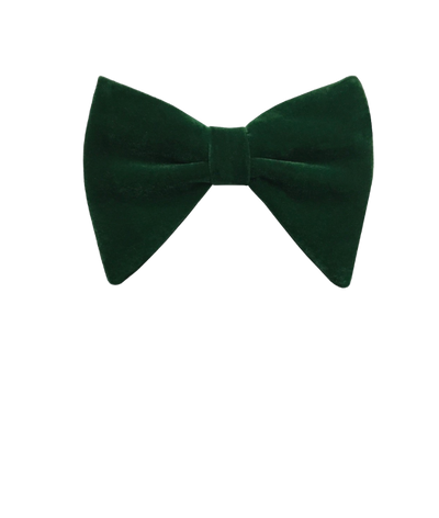 Green men's velvet bowtie and pocket square - Design Menswear