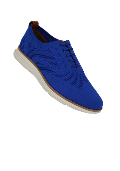 Men's royal Blue Casual Lace-Up Shoes Soft Material Loafer by New York City - Design Menswear