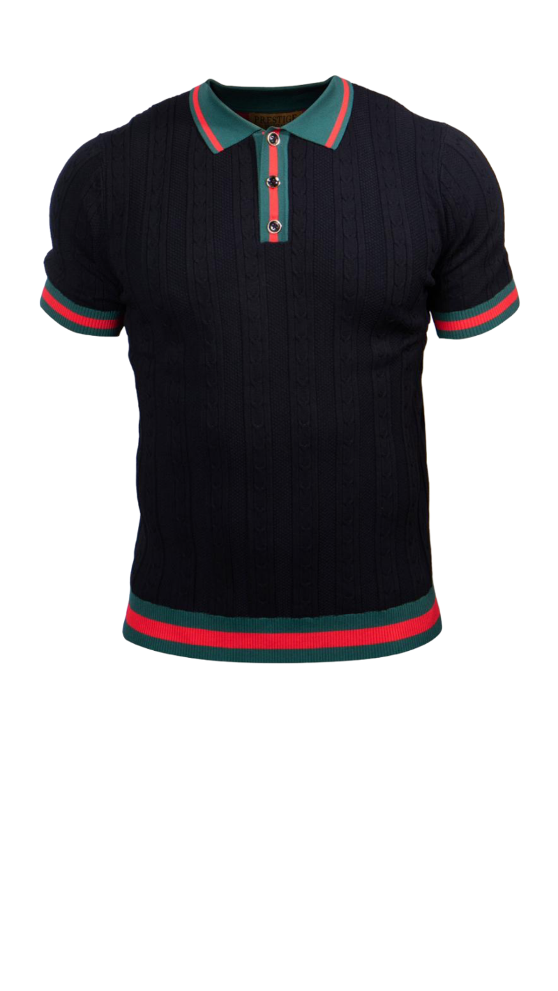 Red black and green polo shirt Clearance