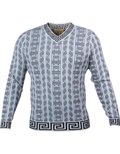 Prestige gray and white V-neck sweaters - Design Menswear