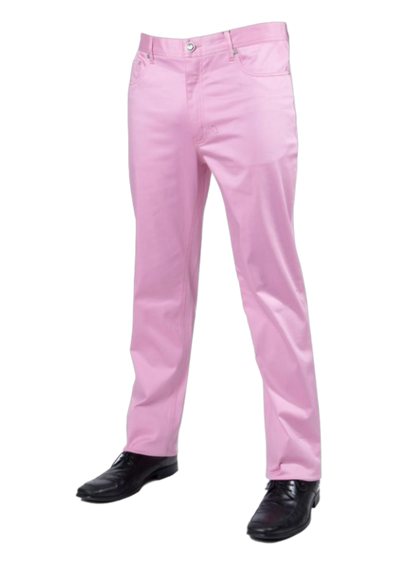 Pink Men's Jeans Classic Fit Stretch Material By Prestige - Design Menswear