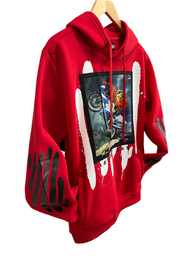 Red Men's Graphic Hoodies Heavy Blend Rebel Minds Regular Fit - Design Menswear