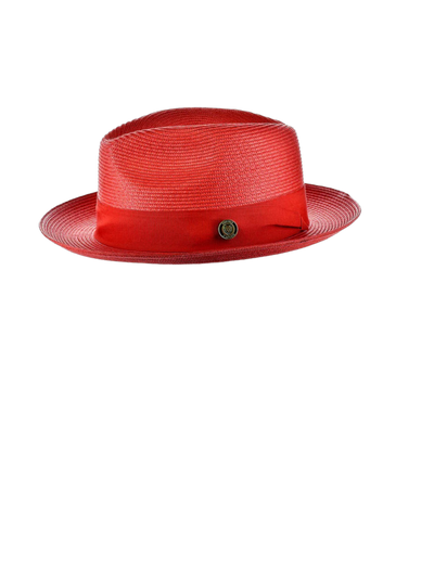 Red Bruno Capelo Men's Straw Hat Casual Dress Design - Design Menswear