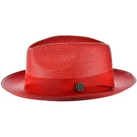 Red Bruno Capelo Men's Straw Hat Casual Dress Design - Design Menswear