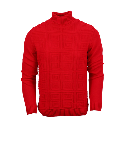 New York Red Men's Turtleneck Sweaters Light Blend Slim Fit - Design Menswear