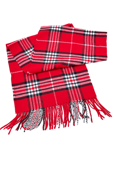 Cashmere red plaid men's scarf Fashion style - Design Menswear
