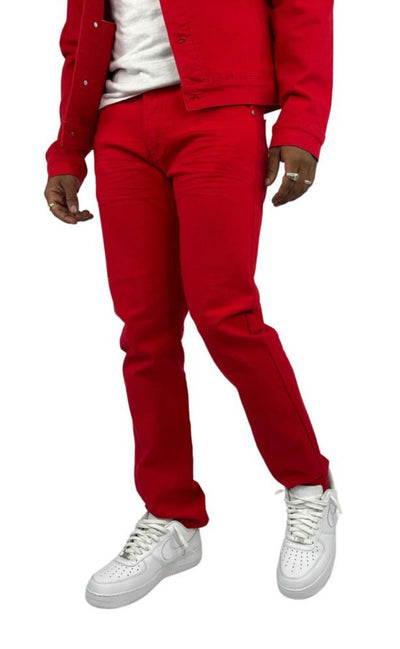 Men's Red Slim-fit Stretch Jeans Blind Trust Access Apparel - Design Menswear