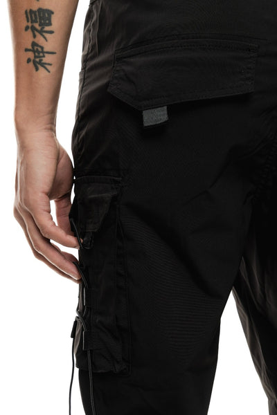 Smoke Rise Men's Black Cargo Pants Elastic Bottom Jogger Regular Fit - Design Menswear