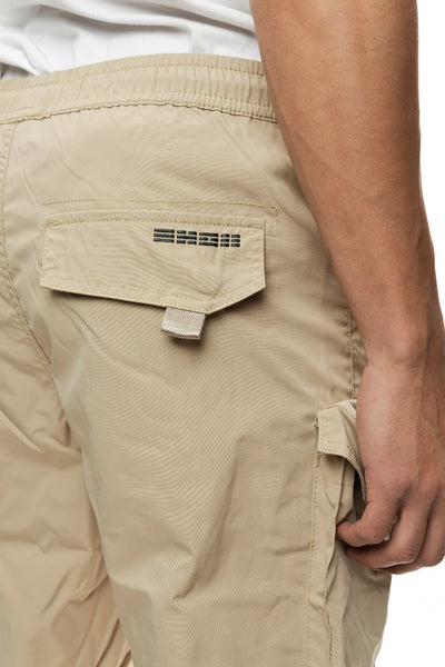 Men's Khaki Cargo Elastic Bottom Joggers Regular-Fit - Design Menswear