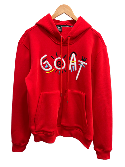 Switch Remarkable Men's Red Hoodies Goat Printed Tow Pockets Heavy Blend - Design Menswear
