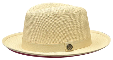 Bruno Capelo Red Bottom Straw Hat Men's Natural Color Hat - Design Menswear