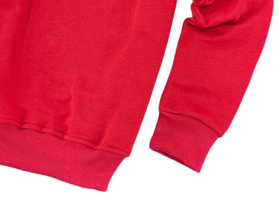 Men's Red Sweatshirt Crewneck lightweight Long Sleeves Fleece - Design Menswear