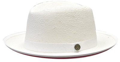 Bruno Capelo White Red Bottom Straw Hats - Design Menswear