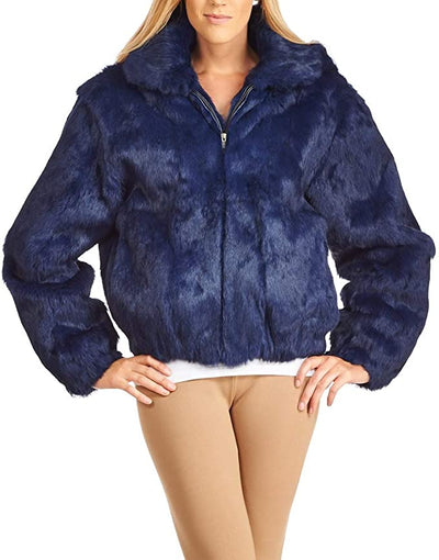 Real Women Fur Coat Blue Genuine Women fur Coat - Design Menswear