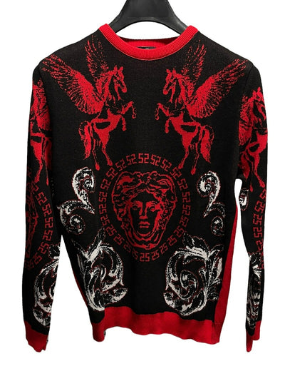 Men's Red and Black Crewneck Sweaters Light weight Fashion Design - Design Menswear