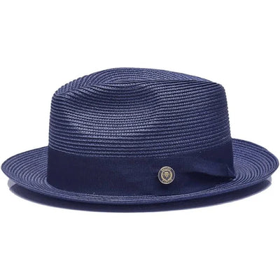 Bruno Capelo Men's Navy Blue Straw Hat - Design Menswear