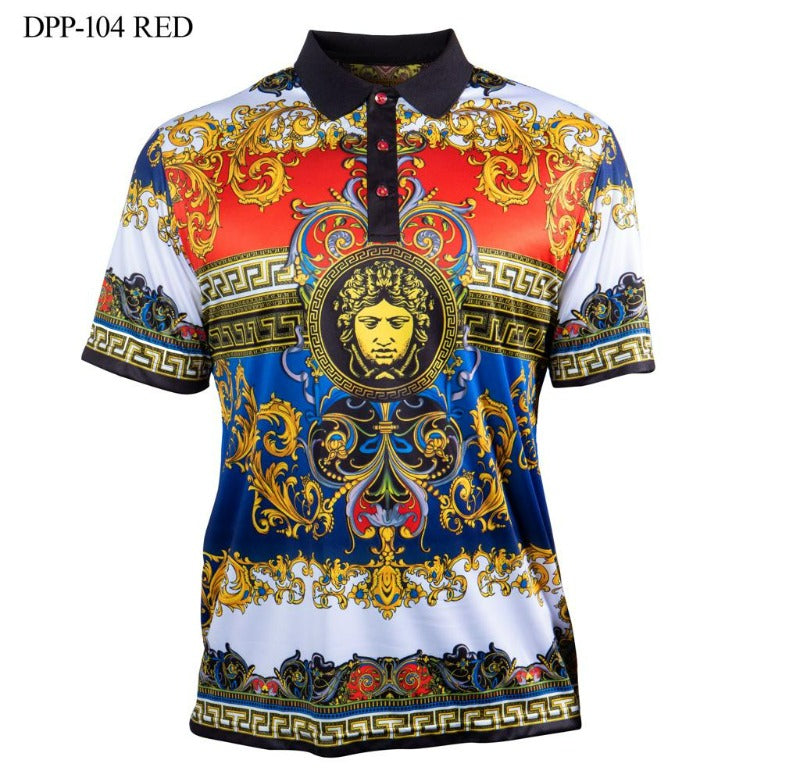 Prestige Red paisley polo shirt men&