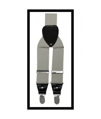 Gray Men's clip on Suspenders - Design Menswear