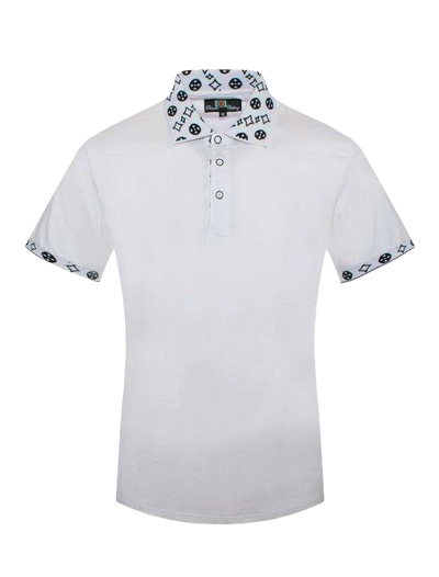 Men's White Polo solid color Short-sleeve T-shirt Fashion design - Design Menswear
