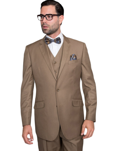 Statement Bronze Men's Suit 100% Wool Vested - Design Menswear