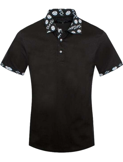 Men's Black Polo Fashion Style Collar Short Sleeves - Design Menswear