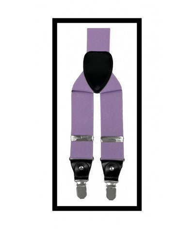 Men's Lavender Suspenders Convertible Clip and Buttons - Design Menswear