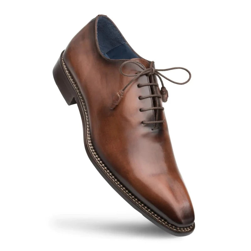 Mezlan Brown Lace Up Men's Dress Shoes Enterprise Genuine Leather 12 / Brown / Genuine Leather