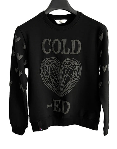 Men's Black Hearts Print Graphic Sweatshirts Long Sleeves - Design Menswear
