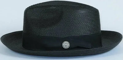 Bruno Capelo Black Men's Summer Straw Hat Casual Dress Style - Design Menswear