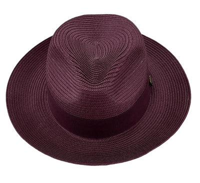 Bruno Capelo Men's Burgundy Straw Hat - Design Menswear