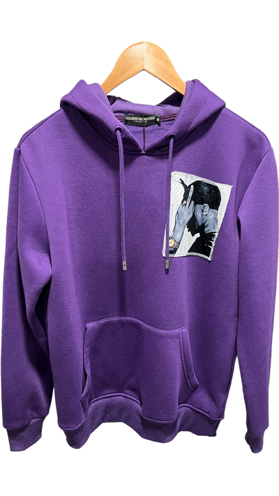 Purple Graphic Printed Hoodies Men's pullover Heavy Blend - Design Menswear