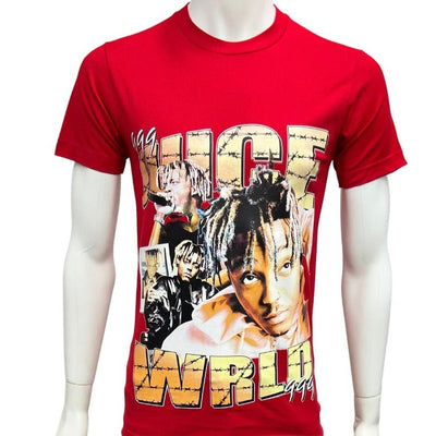 Nice World Red Men's Graphic Tees 100% Cotton Crewneck - Design Menswear