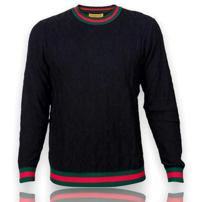 Prestige Men's BLACK Crew-Neck Sweaters Long Sleeves - Design Menswear