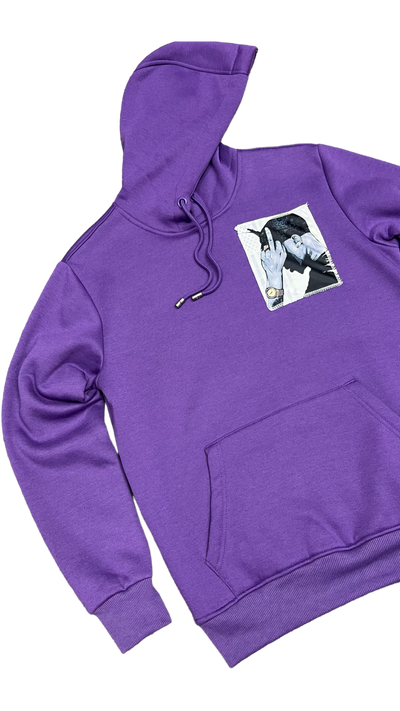 Purple Graphic Printed Hoodies Men's pullover Heavy Blend - Design Menswear