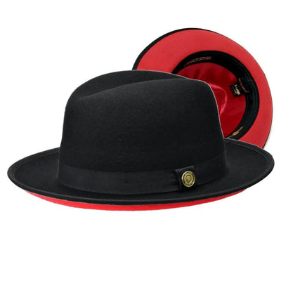 Red Bottom Dress Hats Bruno Capelo black Men's Red Bottom Casual Hats - Design Menswear