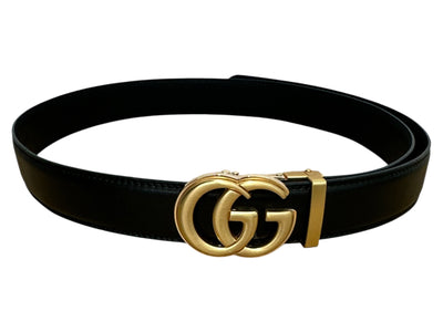 Black and Gold buckle Men's Fashion Design Luxury Genuine Leather Belt