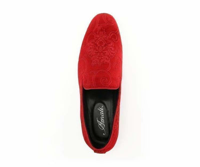 Men's red slip on shoes luxury velvet loafer fashion design BRYANT