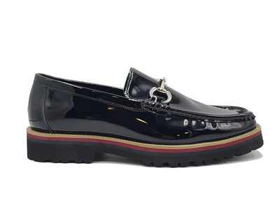 Carrucci Black Loafer Patent Leather Men's Slip-on Casual Shoes