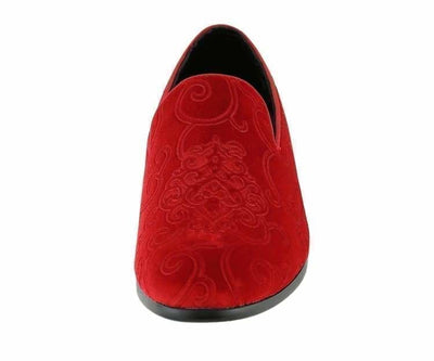 Men's red slip on shoes luxury velvet loafer fashion design BRYANT